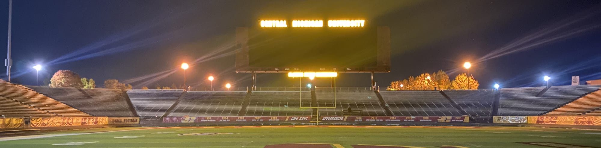 empty football stadium at night under the lights El Paso
